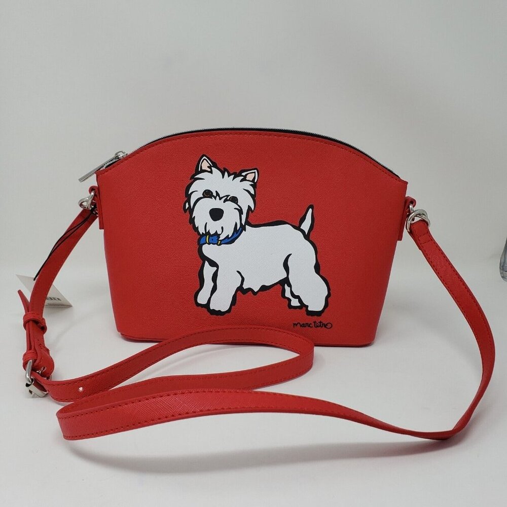 Marc Tetro Medium Red The West Highland White Terrier Crossbody Bag 11"x8"